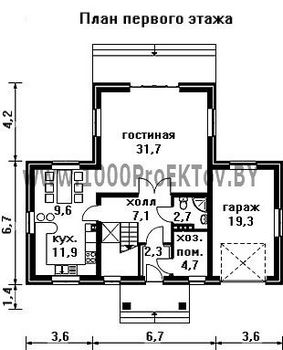 Проект дома из блоков 1361