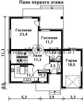 Проект дома из блоков 1253
