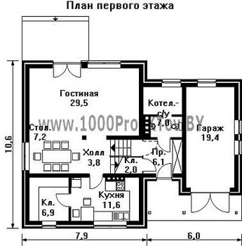 Проект дома из блоков 1278
