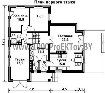 Проект дома из блоков 1290