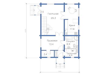 Проект деревянного дома 1077
