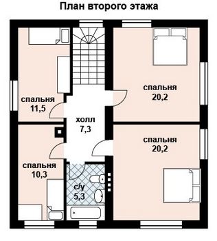 Проект дома из блоков 10-2036