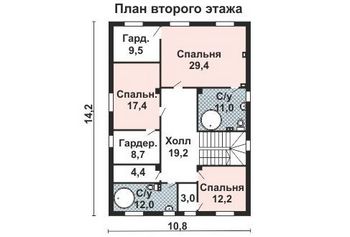 Проект дома из блоков 10-2208