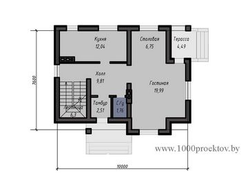 Проект дома из блоков 1651