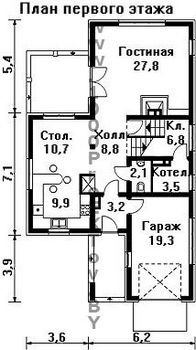 Проект дома из блоков 1216