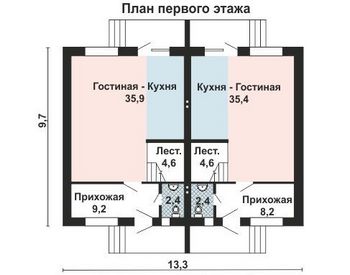 Проект дома из блоков 10-2108