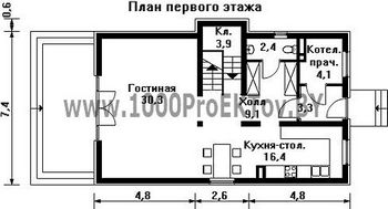 Проект дома из блоков 1170