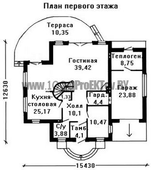Проект дома из блоков 1512