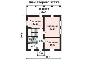 Проект дома из блоков 10-2211