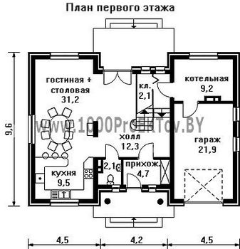 Проект дома из блоков 1344