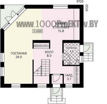 Проект дома из блоков 1120