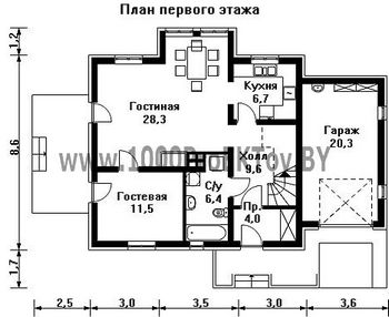 Проект дома из блоков 1444