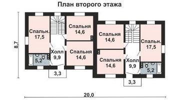 Проект дома из блоков 10-2171