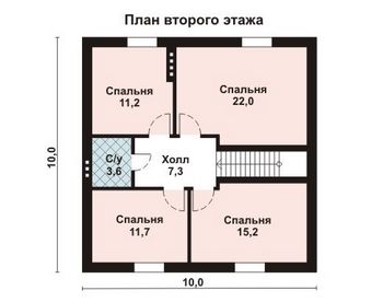 Проект дома из блоков 10-2081