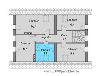 Проект дома из блоков 1648
