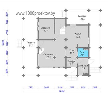 Проект деревянного дома 3-10