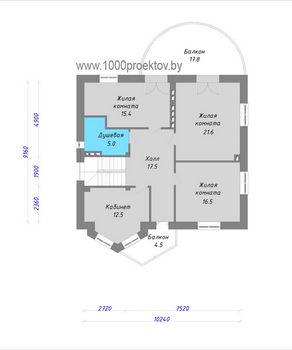 Проект дома из блоков 1631