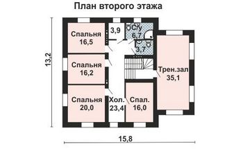 Проект дома из блоков 10-2175