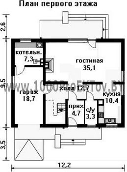 Проект дома из блоков 1366