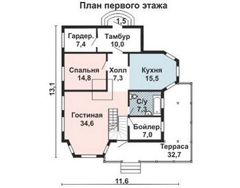 Проект дома из блоков 10-2248
