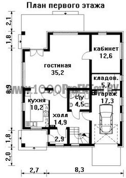 Проект дома из блоков 1532