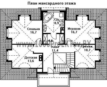 Проект дома из блоков 1232