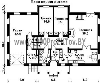 Проект дома из блоков 1379