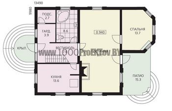 Проект дома из блоков 1081