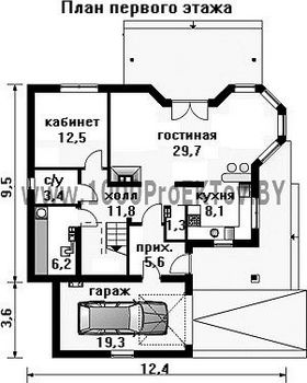 Проект дома из блоков 1454