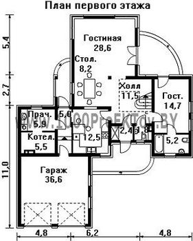 Проект дома из блоков 1196
