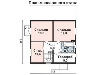 Проект дома из блоков 10-2249