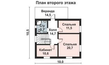 Проект дома из блоков 10-2153-2