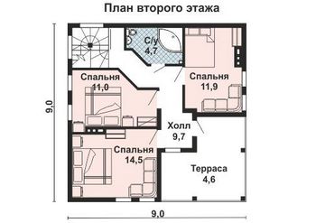 Проект дома из блоков 10-2156