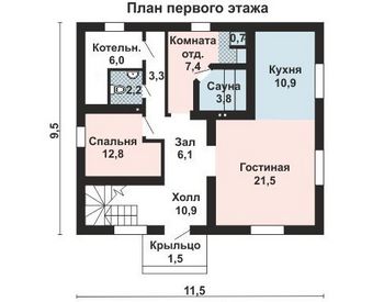 Проект дома из блоков 10-2244