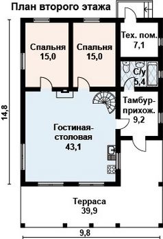 Проект деревянного дома 10-2111