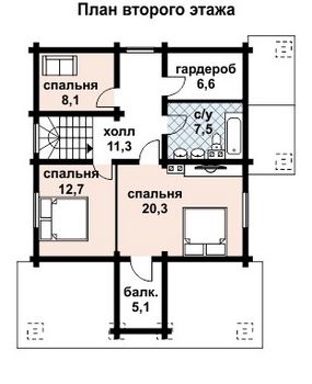 Проект деревянного дома 10-2062