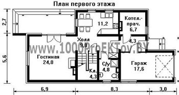 Проект дома из блоков 1309