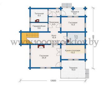 Проект деревянного дома 1076