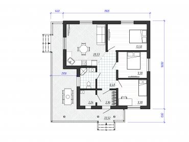 Проект каркасного дома 2-60-4
