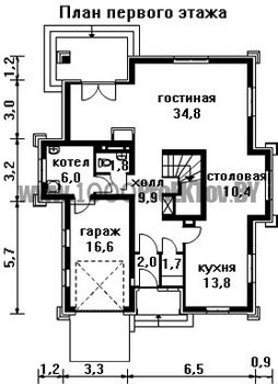 Проект дома из блоков 1535