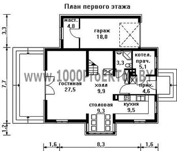 Проект дома из блоков 1354