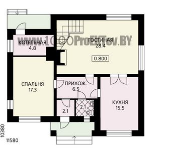 Проект дома из блоков 1102