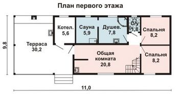Проект деревянного дома 10-2121