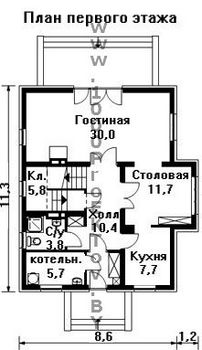 Проект дома из блоков 1319