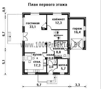 Проект дома из блоков 1334