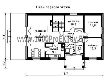 Проект дома из блоков 1357