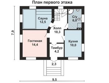 Проект дома из блоков 10-2253