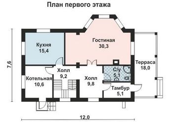Проект дома из блоков 10-2140