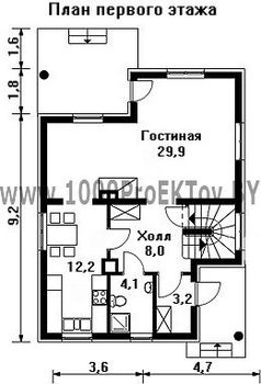 Проект дома из блоков 1288