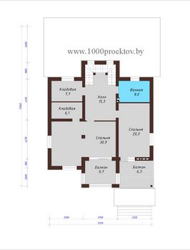 Проект дома из блоков 1-35